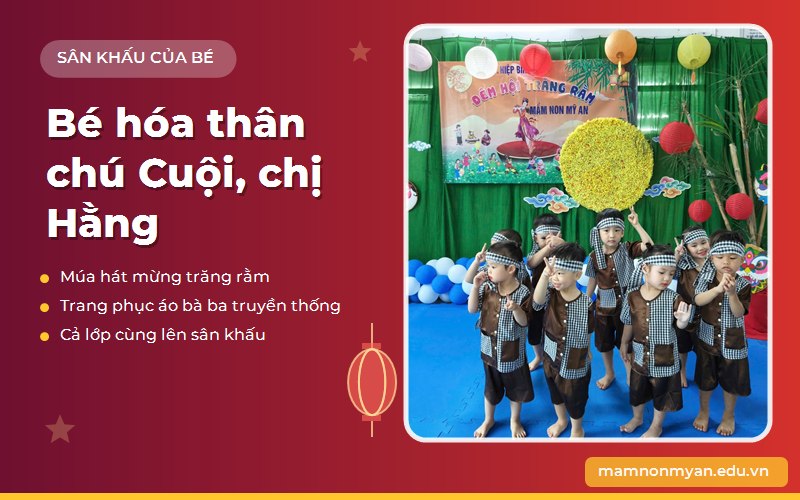 Bé hóa thân chú Cuội chị Hằng tại mầm non phường Hiệp Bình