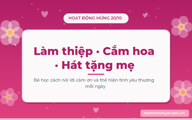 Hoạt động mừng ngày 20/10 tại mầm non Thủ Đức cũ