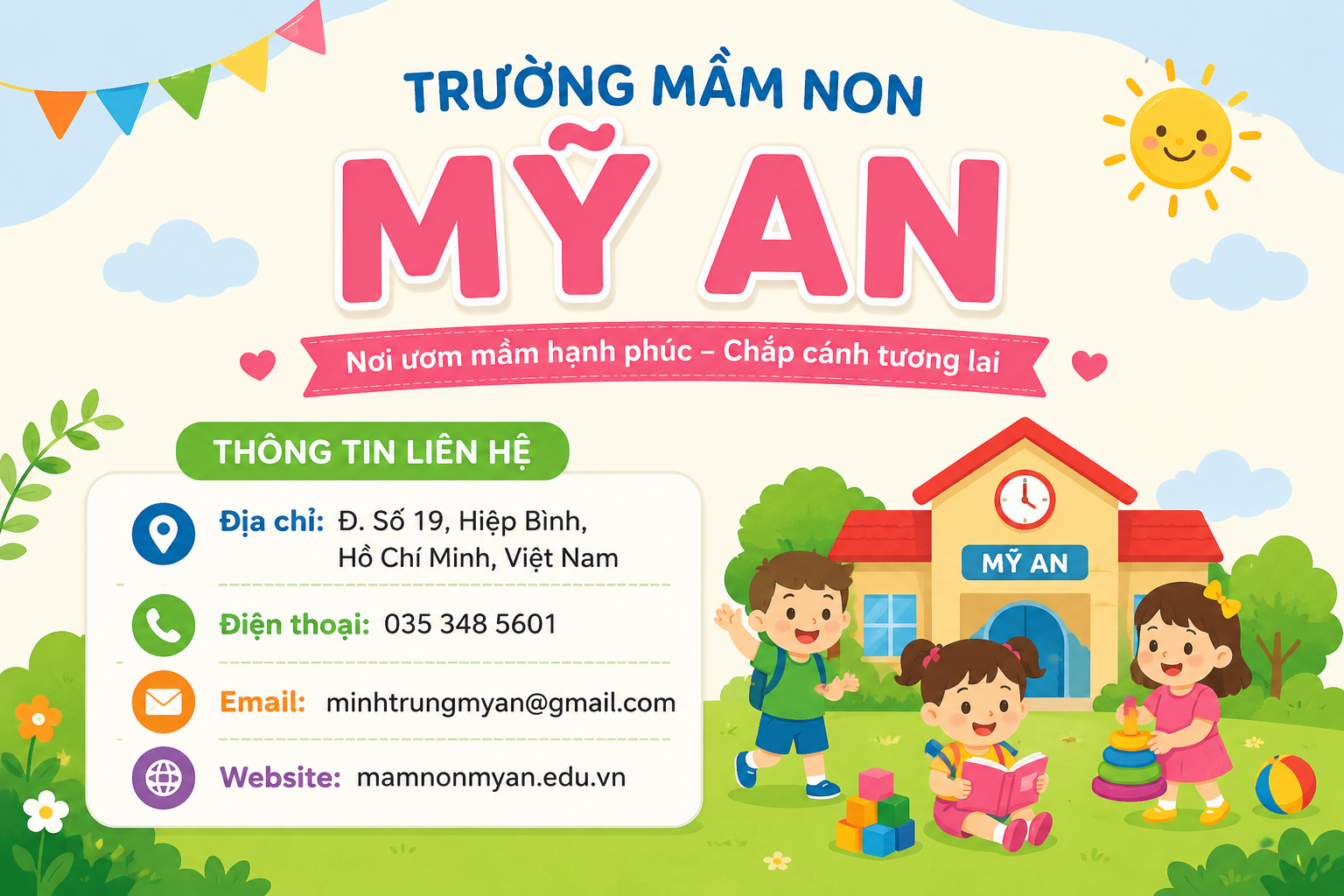 Trường mầm non phường Hiệp Bình, TP.HCM – Môi trường giáo dục an toàn, tận tâm cho bé yêu